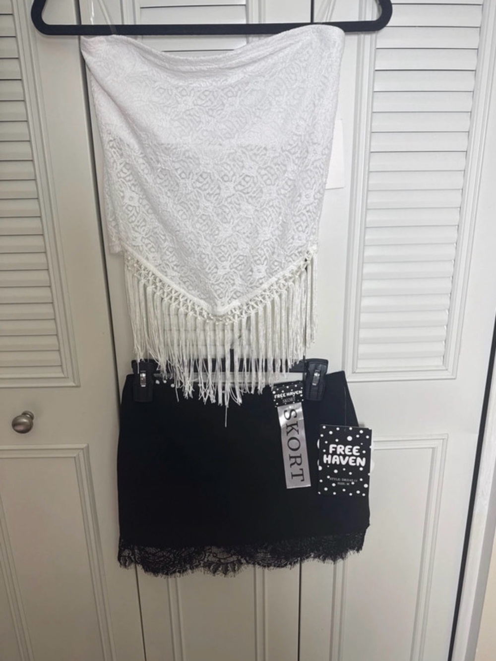 Black Lace Trim Skort - Women's Black Skort